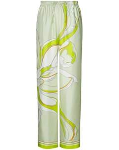 Брюки из набивного шелка, зеленый Tory burch