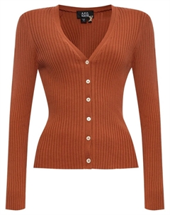 Кардиган из органического хлопка с v-образным вырезом, оранжевый A.p.c.