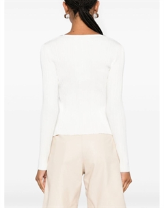 Трикотажный топ, украшенный стразами, белый Self-portrait