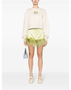 Толстовка с логотипом, нейтральный цвет Miu miu