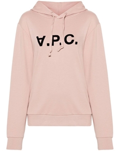 Толстовка с капюшоном из хлопка с набивным логотипом, розовый A.p.c.