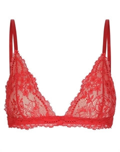 Кружевной бюстгальтер с треугольными чашками, красный Dolce&gabbana