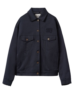 Куртка с вышитым логотипом, синий Miu miu