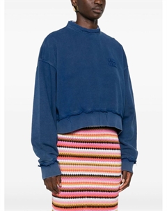 Толстовка с нашивкой-логотипом, синий Miu miu