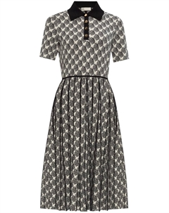 Платье миди с абстрактным рисунком, черный Tory burch