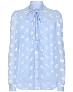 Полупрозрачная рубашка с бантом, белый Dolce&gabbana