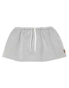 Юбка с нашивкой-логотипом, серый Miu miu