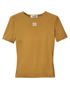 Футболка с логотипом, зеленый Miu miu