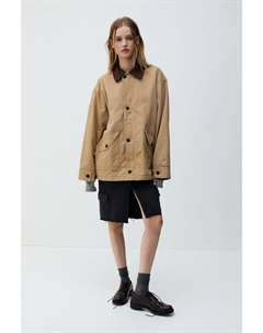 Куртка оверсайз из парусины, бежевый H&m
