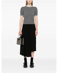 Джемпер фактурной вязки с искусственным жемчугом, серый Sandro