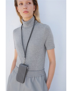 Рубашка с высоким воротником тонкой вязки, серый H&m