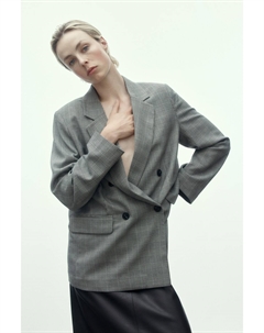 Двубортный пиджак, серый H&m