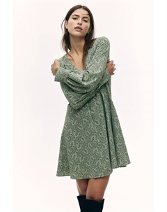 Расклешенное платье, зеленый H&m