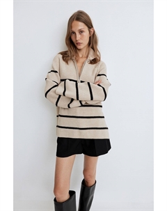 Ребристый свитер на молнии, бежевый H&m