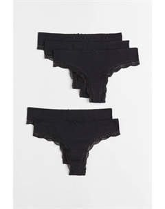 Комплект трусов Brazilian, 5 предметов, черный H&m