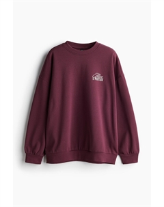 Толстовка оверсайз с принтом, красный H&m