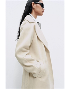 Пальто из фетра с завязывающимся поясом, бежевый H&m