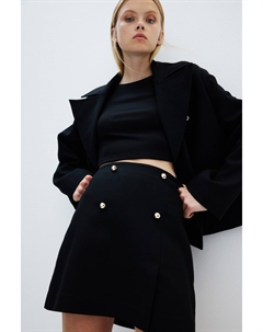 Мини-Юбка на пуговицах спереди, черный H&m