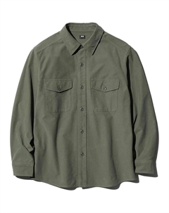 Рубашка унисекс оливкового цвета, оливковый Uniqlo