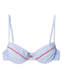 Бюстгальтер с полосатым принтом, синий Miu miu