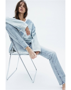 Узкие прямые высокие джинсы, синий H&m