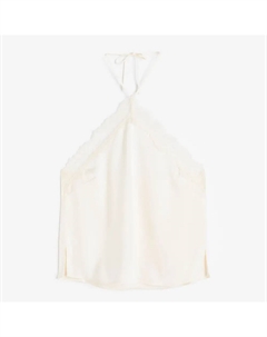 Топ Lace-trimmed Halterneck, кремовый H&m