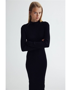 Платье-Водолазка из трикотажа в рубчик, черный H&m