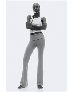 Брюки тонкой вязки с расклешенными штанинами., хаки H&m