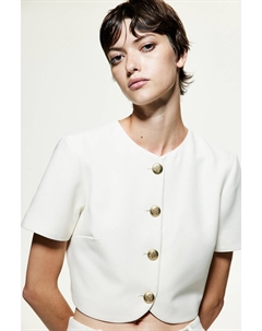 Укороченная блузка, белый H&m