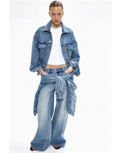 Широкие джинсы, синий H&m