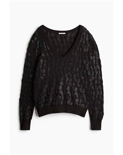 Свитер A/W 2024 Bead-embellished, темно-коричневый H&m