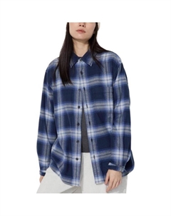 Рубашка унисекс небесно-голубая, голубой Uniqlo