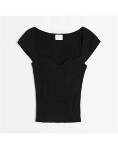 Топ Rib-knit, черный H&m