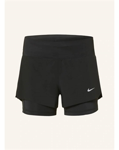 Шорты для бега 2-в-1 dri-fit swift с сеткой, черный Nike