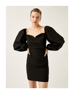 Мини-платье с вырезом в форме сердца, черный Koton