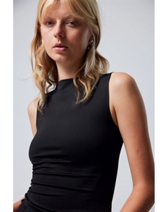 Топ без рукавов с вырезом лодочкой annie, черный Weekday