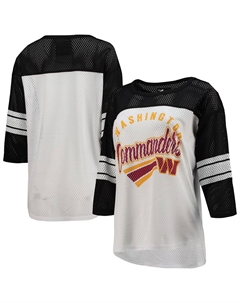 Женская футболка 4Her от Carl Banks, белая/черная, сетчатый топ с рукавами 3/4 Washington Commanders First Team G-iii
