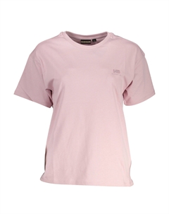 Розовая хлопковая женская футболка Napapijri
