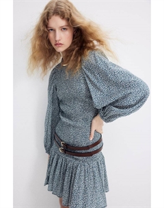 Присборенное платье, бирюзовый H&m