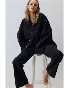 Джинсовая куртка оверсайз, черный H&m