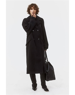 Пальто с завязывающимся поясом, черный H&m