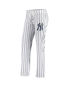 Женские спортивные белые брюки для сна New York Yankees Vigor в тонкую полоску Concepts Unbranded