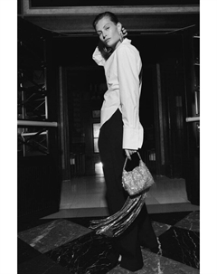 Блуза смокинг с жемчужным декором, белый H&m