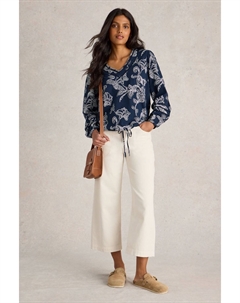 Блузка с завязкой по низу Betty, синий White stuff