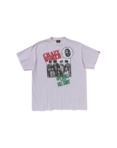 Футболка BAPE X SAINT Mxxxxxx Co-branded Series унисекс серая, серый A bathing ape®