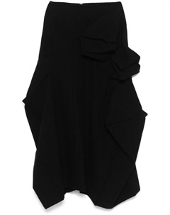 Юбка миди с аппликацией, черный Yohji yamamoto