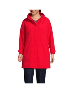 Водонепроницаемый плащ больших размеров с капюшоном Squall, цвет Bright Cherry Lands' end