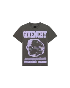 Футболка из хлопка с графическим принтом, серый Givenchy