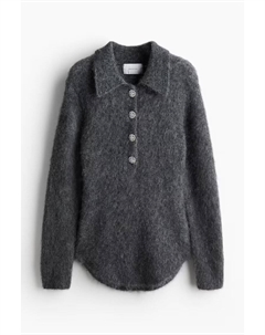Свитер A/W 2024 Mohair-Blend with Collar, темно-серый H&m