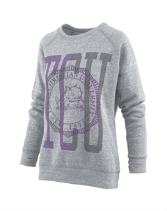 Женский пуловер Pressbox Heather Grey TCU Horned Frogs Knobi реглан, толстовка Unbranded